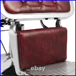 Red Vintage All Purpose Heavy Duty Hydraulic Recliner Barber Chair Beauty Salon