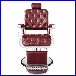 Red Vintage All Purpose Heavy Duty Hydraulic Recliner Barber Chair Beauty Salon