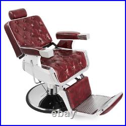 Red Vintage All Purpose Heavy Duty Hydraulic Recliner Barber Chair Beauty Salon