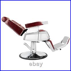 Red Vintage All Purpose Heavy Duty Hydraulic Recliner Barber Chair Beauty Salon