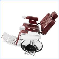 Red Vintage All Purpose Heavy Duty Hydraulic Recliner Barber Chair Beauty Salon