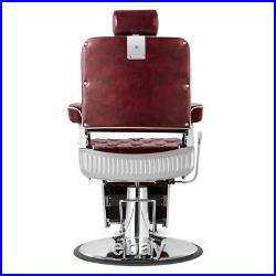 Red Vintage All Purpose Heavy Duty Hydraulic Recliner Barber Chair Beauty Salon