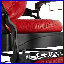 Red Vintage Heavy Duty Hydraulic Barber Chair All Purpose Beauty Salon Styling