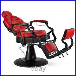 Red Vintage Heavy Duty Hydraulic Barber Chair All Purpose Beauty Salon Styling
