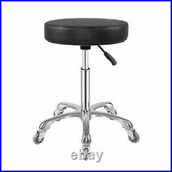 Rolling Stool with Wheels Heavy Duty Hydraulic for Shop Guitar Lab Tattoo Black