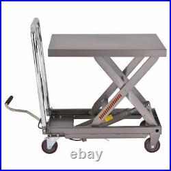 Rolling Table Cart 500LBS Capacity Hydraulic Cart WithFoot Pump Dolly Heavy Duty
