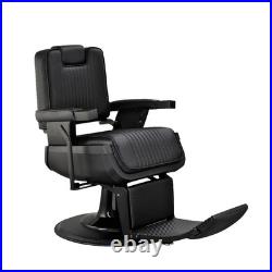 SHER Barber Chair Heavy Duty Hydraulic Recline 450 lbs Matte Black SHER Barber Chair Heavy Duty Hydraulic Recline 450 lbs Matte Black