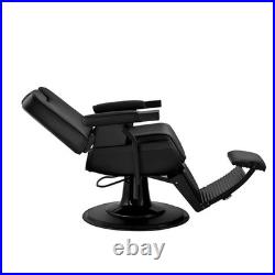 SHER Barber Chair Heavy Duty Hydraulic Recline 450 lbs Matte Black