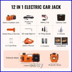 SPZTJK Hydraulic Jack 5Ton + Cordless Wrench Combo Heavy Duty Auto Repair