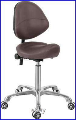 Saddle Stool Chair with Back Support, Heavy-Duty(350Lbs), Hydraulic Rolling