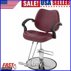 Salon Chair Barber Styling Chair Hydraulic Heavy Duty Swivel Chair BURGUNDY