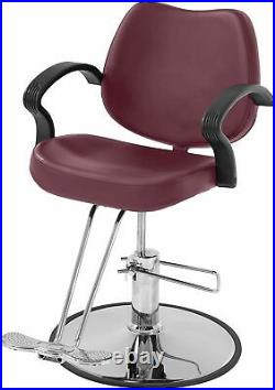 Salon Chair Barber Styling Chair Hydraulic Heavy Duty Swivel Chair BURGUNDY