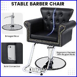 Salon Chair Heavy-Duty Hydraulic Barber Chair Height Adjustable 360° Rotation