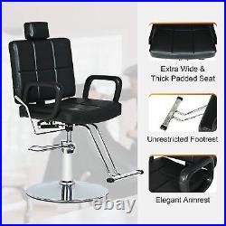 Salon Chair for Hair Stylist, Heavy Duty Hydraulic Reclining Barber Chair-400lbs