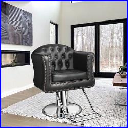 Salon Chair with Heavy Duty Hydraulic Pump Max Load Weight 440 lbs Black M1