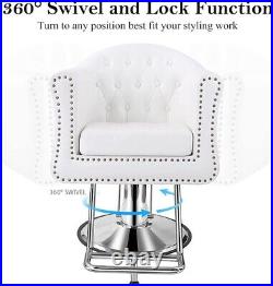 Salon Chair with Heavy Duty Hydraulic Pump Max Load Weight 440 lbs Black M1
