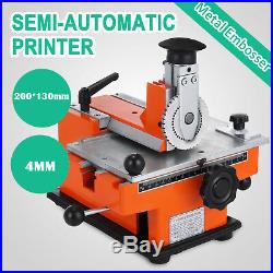 Semi-Automatic Sheet Embosser Nameplate Metal Stamping Printer Mark Machine 4mm