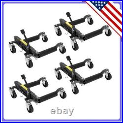 Set of 4 Car Wheel Dolly 6000Lbs Heavy Duty Hydraulic Vehicle Positioning Jacks