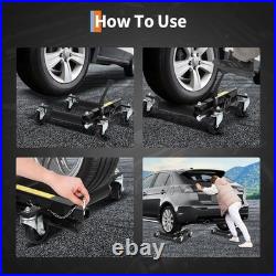 Set of 4 Car Wheel Dolly 6000Lbs Heavy Duty Hydraulic Vehicle Positioning Jacks