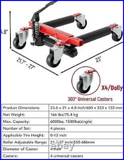 Set of 4 Heavy Duty Hydraulic Wheel Dolly Tire Jack Lift Car Positioning 6000LBS