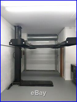 Single Post Hydraulic Vehicle Lift 4500 lb, Adjustable Deck, Low Profile Base