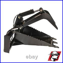 Skid Steer Hydraulic Stump Bucket with Thumb Universal Fit Heavy Duty