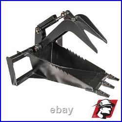 Skid Steer Hydraulic Stump Bucket with Thumb Universal Fit Heavy Duty