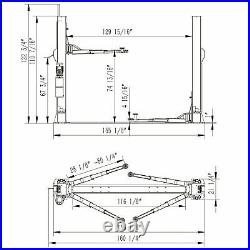 Stratus 2 Post Extra Wide Floor Plate 14000 lbs Single Manual Release Car Lift