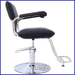 Stylish Stainless Steel Heavy Duty Hydraulic Barber Chair WithCape Salon Chair