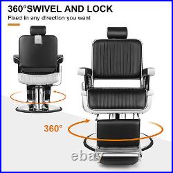 Super Heavy Duty All Purpose Salon Barber Chair Recline Beauty Styling Black/Red