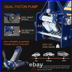 TCE 3 Ton Low Profile Floor Jack, Heavy Duty Hydraulic Steel Service Jack, Blue