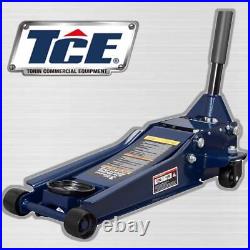 TCE 3 Ton Ultra Low Profile Floor Jack Heavy Duty Hydraulic Steel 6,000 LBS Blue