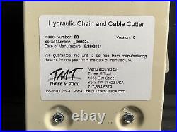 Three M Tool Model 88 Heavy Duty Hydraulic Chain & Cable Cutter Used