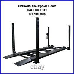 Titan 8,000 lbs. 4-Post Storage Lift Ramps Jack Tray 3 Drip Trays & Caster Kit