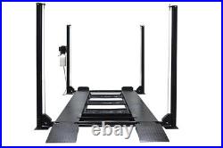 Titan 8,000 lbs. 4-Post Storage Lift Ramps Jack Tray 3 Drip Trays & Caster Kit