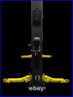 Titan PREMIERE 9,000 lbs. 2-Post Auto Lift Floorplate Model, Asymmetric Arms