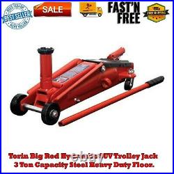 Torin Big Red Hydraulic SUV Trolley Jack, 3 Ton Capacity Steel Heavy Duty Floor