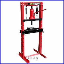 Torin T51201 12 Ton Steel Heavy Duty H Frame Automotive Hydraulic Shop Press