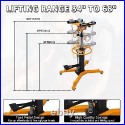 Transmission Jack 1660 LBS, Heavy-Duty Hydraulic Lift with 360° Swivel Hoist