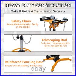 Transmission Jack 1660 LBS, Heavy-Duty Hydraulic Lift with 360° Swivel Hoist