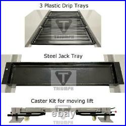 Triumph 8,000 lbs. 4-Post Auto Car Lift wRamps Jack Tray 3 Drip Trays Caster Kit