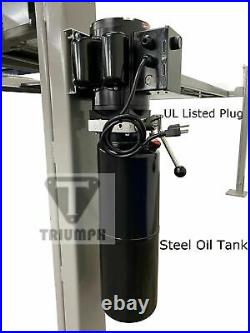 Triumph 8,000 lbs. 4-Post Parking Lift Ramps Jack Tray 3 Drip Trays Casters