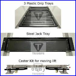 Triumph 8,000 lbs. 4-Post Parking Lift Ramps Jack Tray 3 Drip Trays Casters