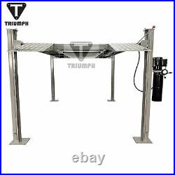 Triumph 8,000 lbs. 4-Post Parking Lift Ramps Jack Tray 3 Drip Trays Casters