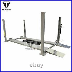 Triumph 8,000 lbs. 4-Post Parking Lift Ramps Jack Tray 3 Drip Trays Casters