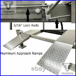 Triumph 8,000 lbs. 4-Post Parking Lift Ramps Jack Tray 3 Drip Trays Casters