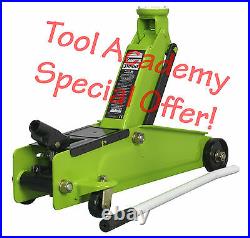 Trolley Jack 3 Tonne Heavy Duty Hydraulic Hi Vis Bright Green