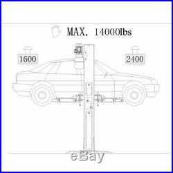 Two Post L1400 Auto Lift 14,000 lb. Capacity Car Vehicle Lift 220V Free Shipping