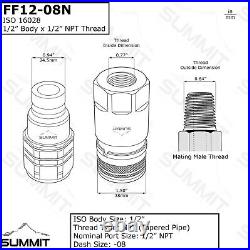 Universal 1/2 NPT Quick Disconnect Coupler Set for Heavy-Duty Hydraulic Systems