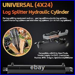 Universal Heavy Duty Log Splitter Hydraulic Cylinder 4x24 Stroke, Double Acting